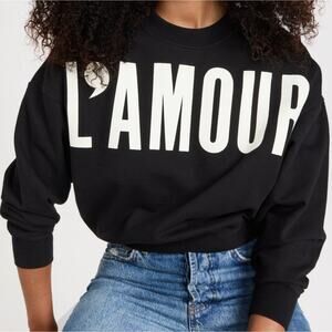Clare Vivier L'Amour Le Drop Sweatshirt Black Top Clare V Womens Size Large